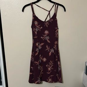 purple floral strappy dress